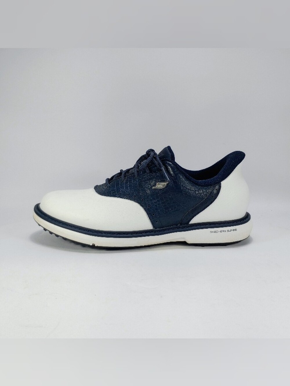 Skechers Slip Ins Go Golf Prestige SL Womens 6.5 White Navy Leather Golf Shoes